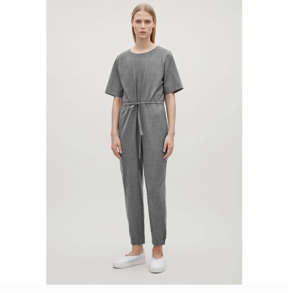 COS Wool Blend Drawstring Waist Jumpsuit Sz 2 - Picture 1 of 14